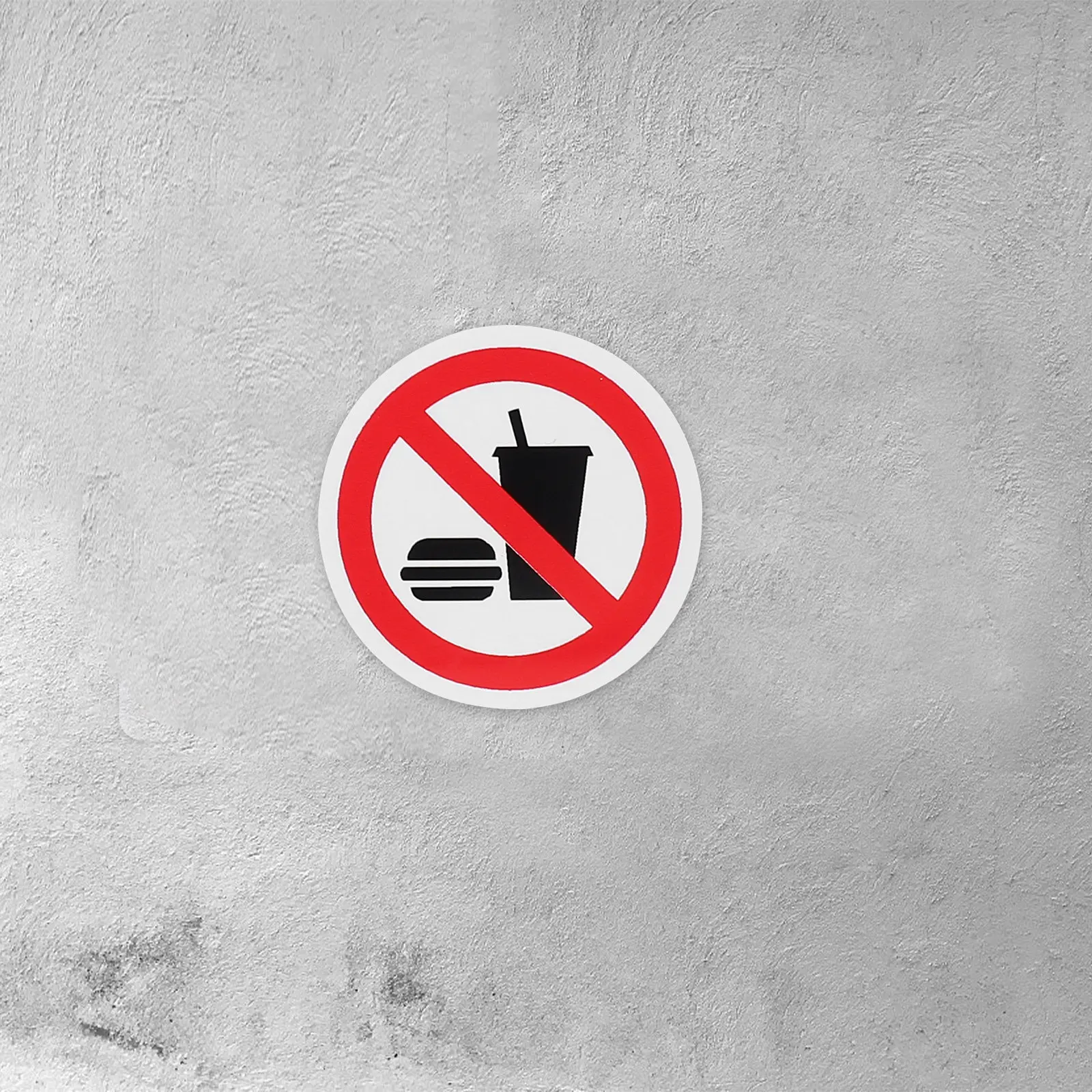 Self Adhesive Stickers Labels Halloween Christmas No Eating And Drinking Sign Drink Sticker Industrial Safety Stickers 10Pcs