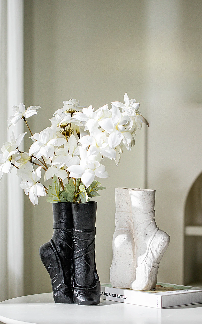 Ceramic Vase Ballet Shoes Dancer Realistic Portrait Sculpture Flower Vase  Flower Arrangement Crafts Home Decoration Accessories - AliExpress, image size:790x1270