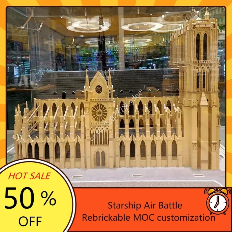 63190PCS Customized MOC Modular Cathedral Of Paris street view Model Building Blocks Brick Children toy Christmas gift