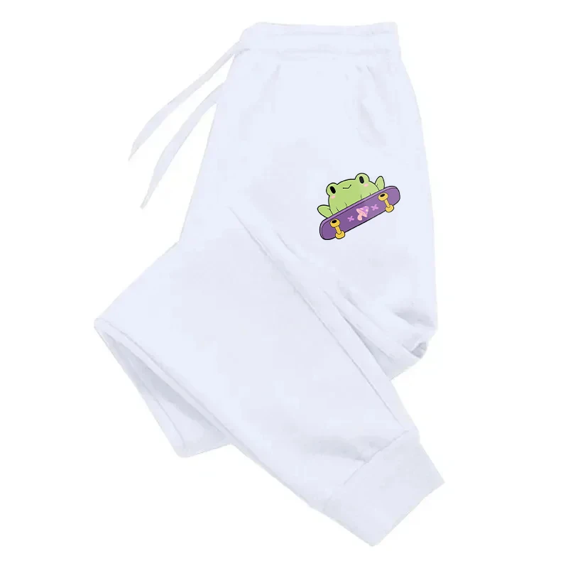 A Little Frog Playing Skateboarding Casual Versatile Men'S Pant Fashion Trendy Trousers With Drawstring Comfy Sweatpants Male