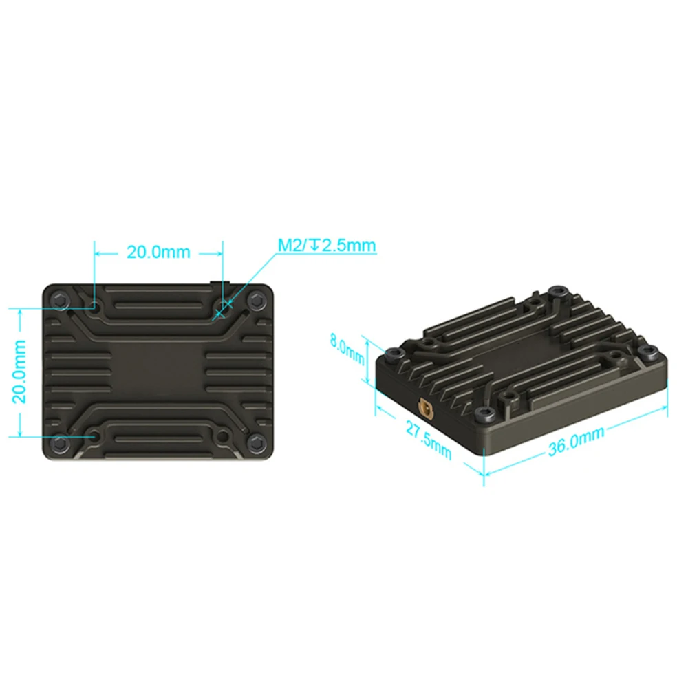 FOXEER 2.5W 5.8GHz FPV ビデオトランスミッター、80CH 長距離 FPV TX、ダブルクリックピットモード MMCX 9-36V、20x20mm、13g 超軽量