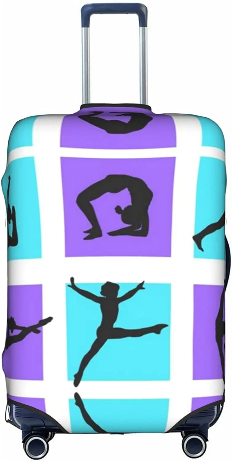 Gymnastics Game Printed Luggage Cover, Elastic Protection Suitcase Trolley Washable Cover