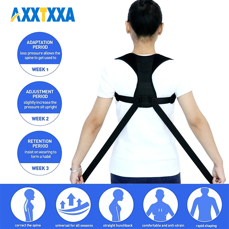 

Posture Corrector for Women and Men, Back Brace Fully Adjustable,Support Straightener for Spine, Back,Neck,Clavicle and Shoulder