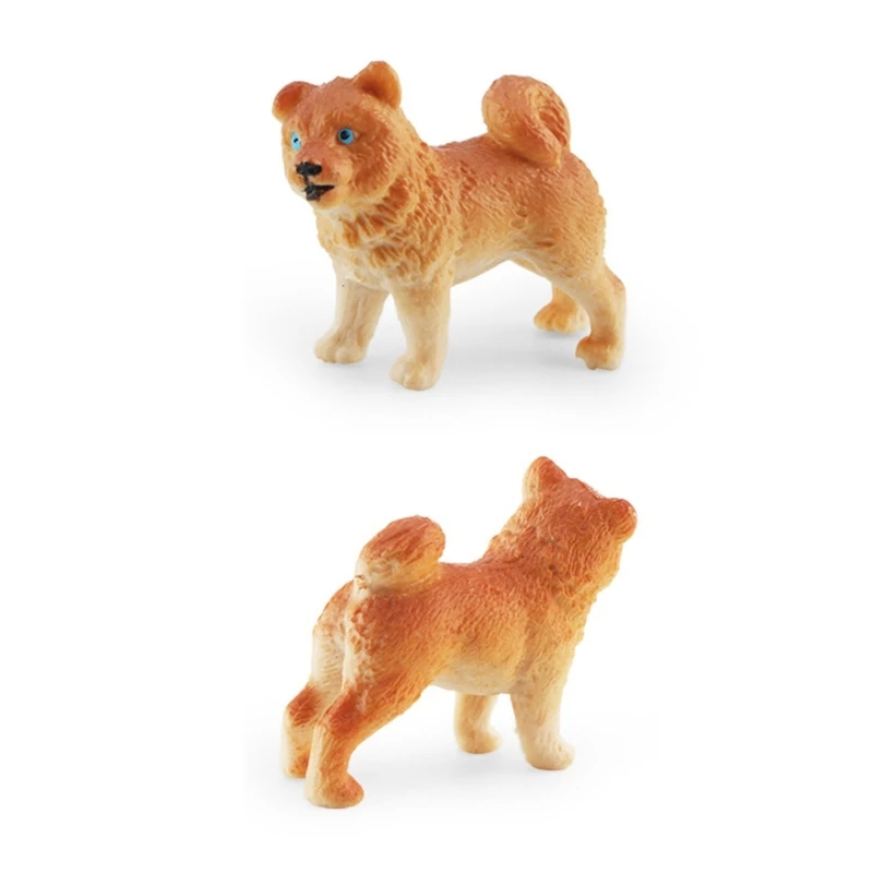 Dog Figurines Playset 8PCS Realistic Detailed Plastic Puppy Figures Toy Dogs Cake for Kids