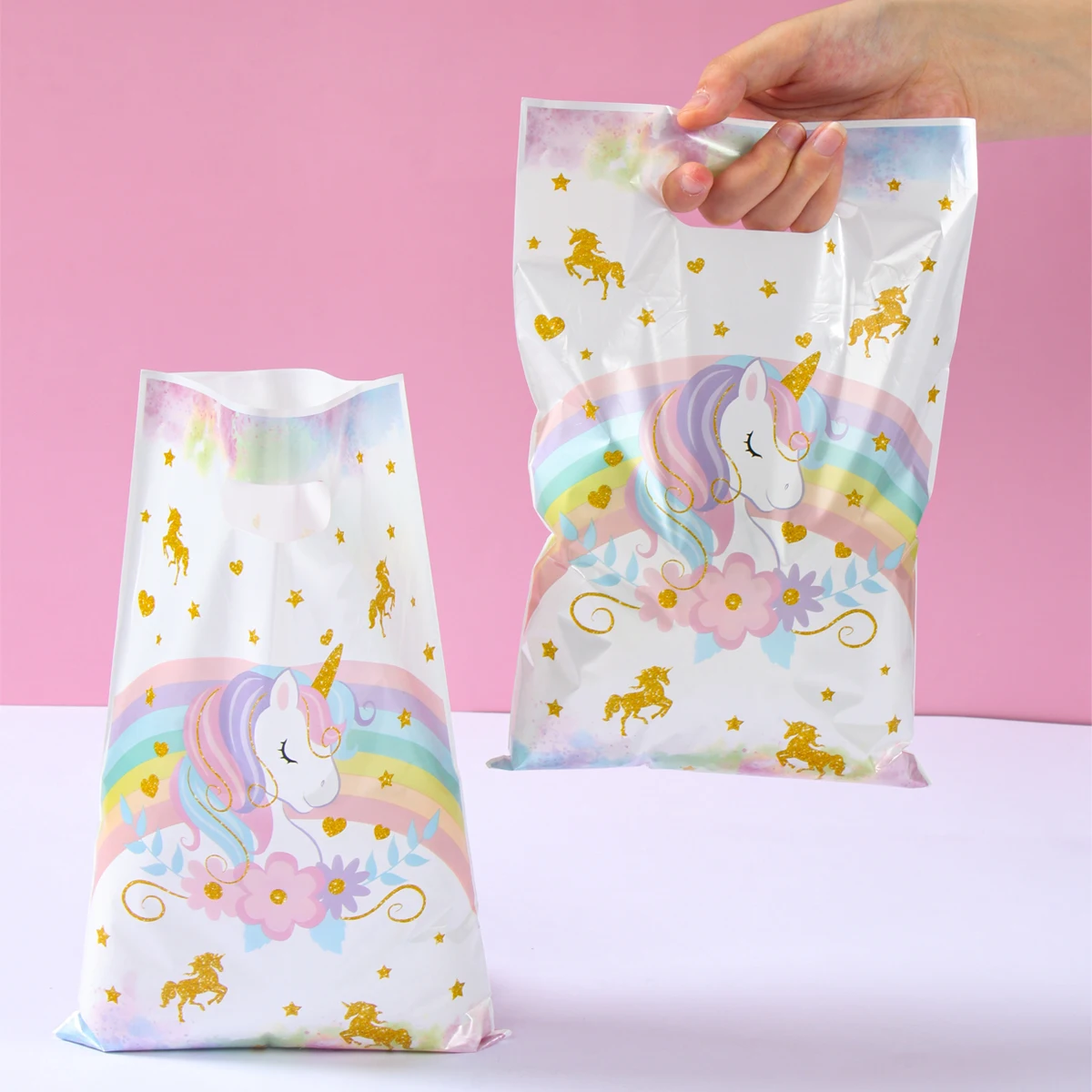 10/25/50pcs Handbag Candy Bags Unicorn Birthday Party Decor Kids Gift Packing Bag 1st Birthday Baby Shower Girl Party Supplies