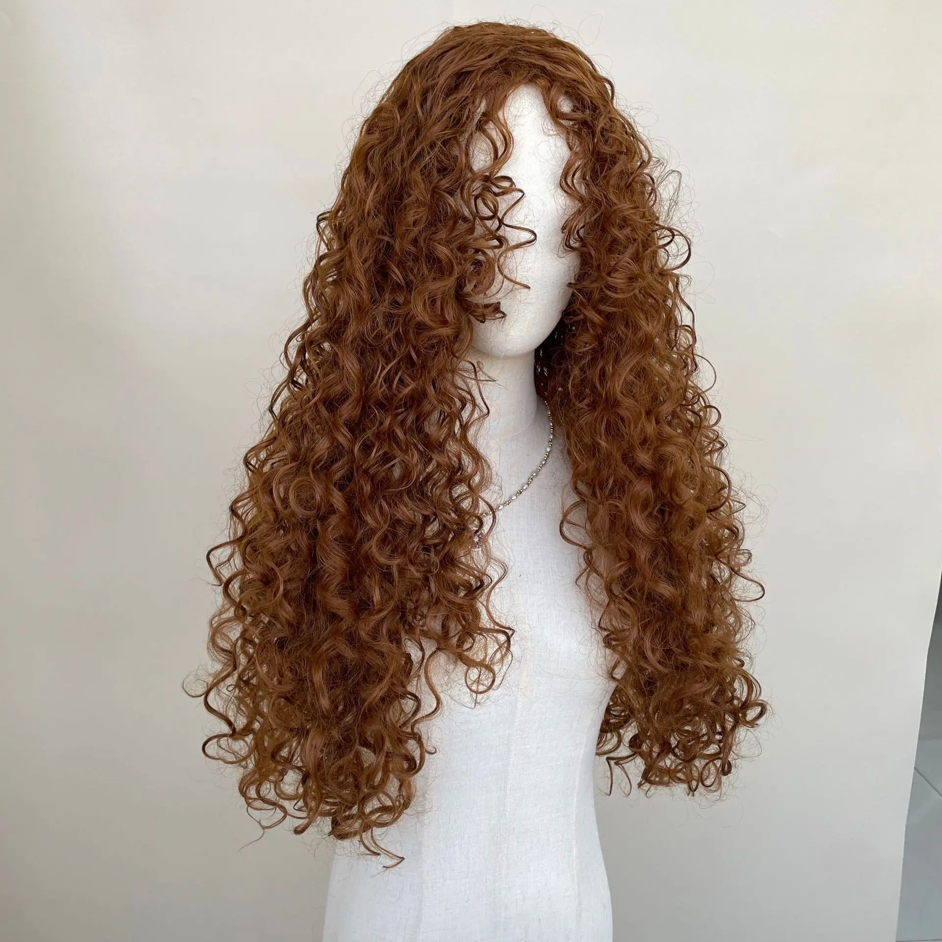 Long Curly Hair Pink Wig for Women 26inch Cute Heat Resistant Friendly Cosplay Wig Headband Synthetic Wigs for Daily Use