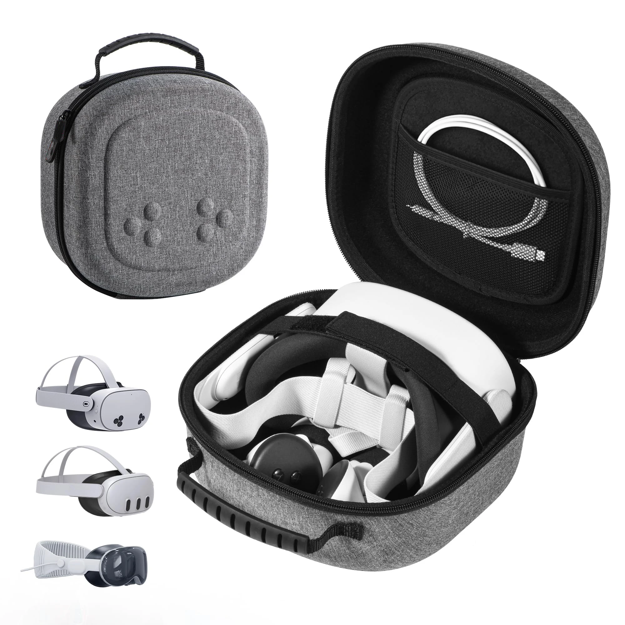 Harde draagtas compatibel met Meta Quest 3S/Quest 3/Quest 2, draagbare VR-gamingheadset en touch controller tas