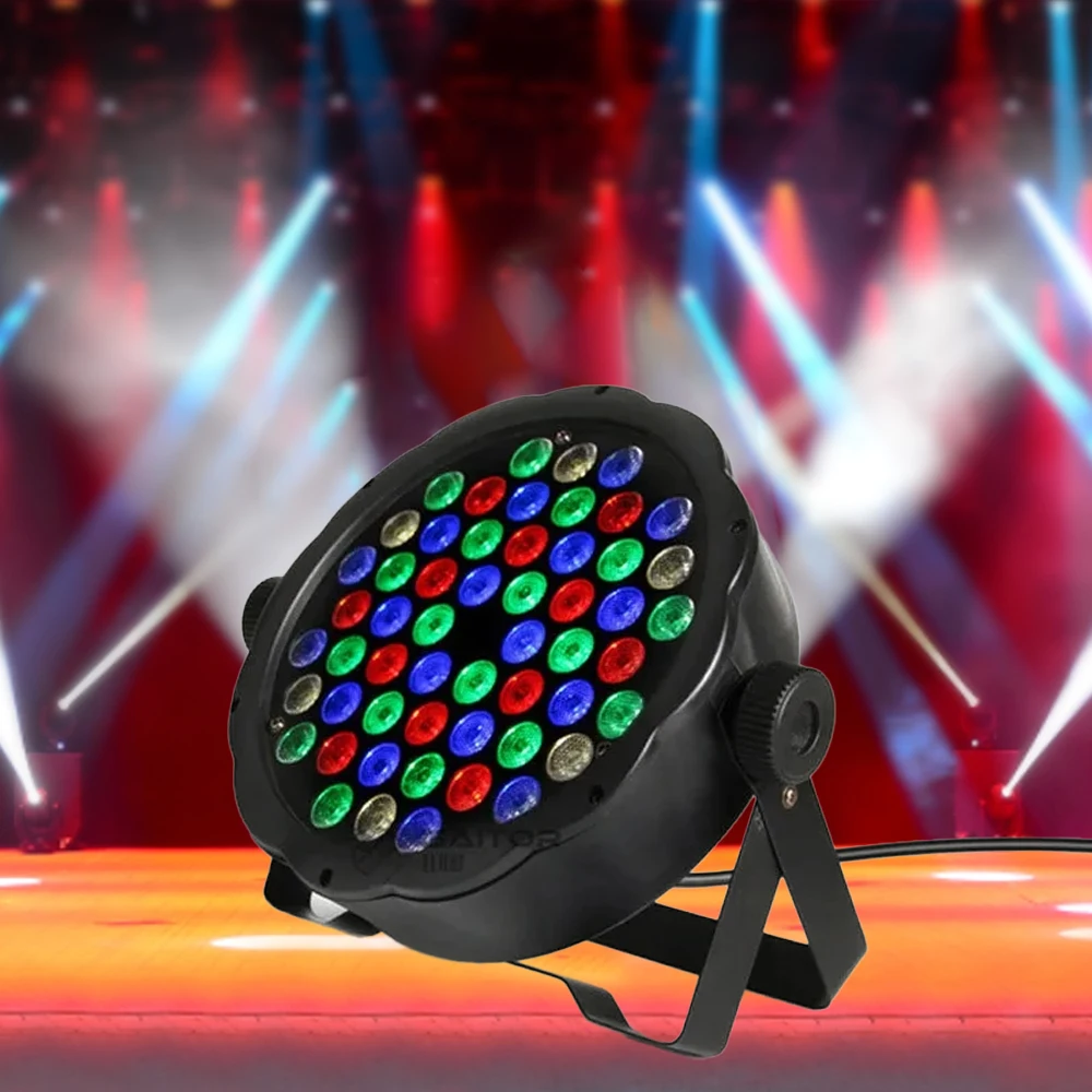 

54x3W RGB LED Stage Light DMX512 Sound Activated Disco Par Light Strobe Spotlight for Party DJ Wedding Bar Club Decor Lighting