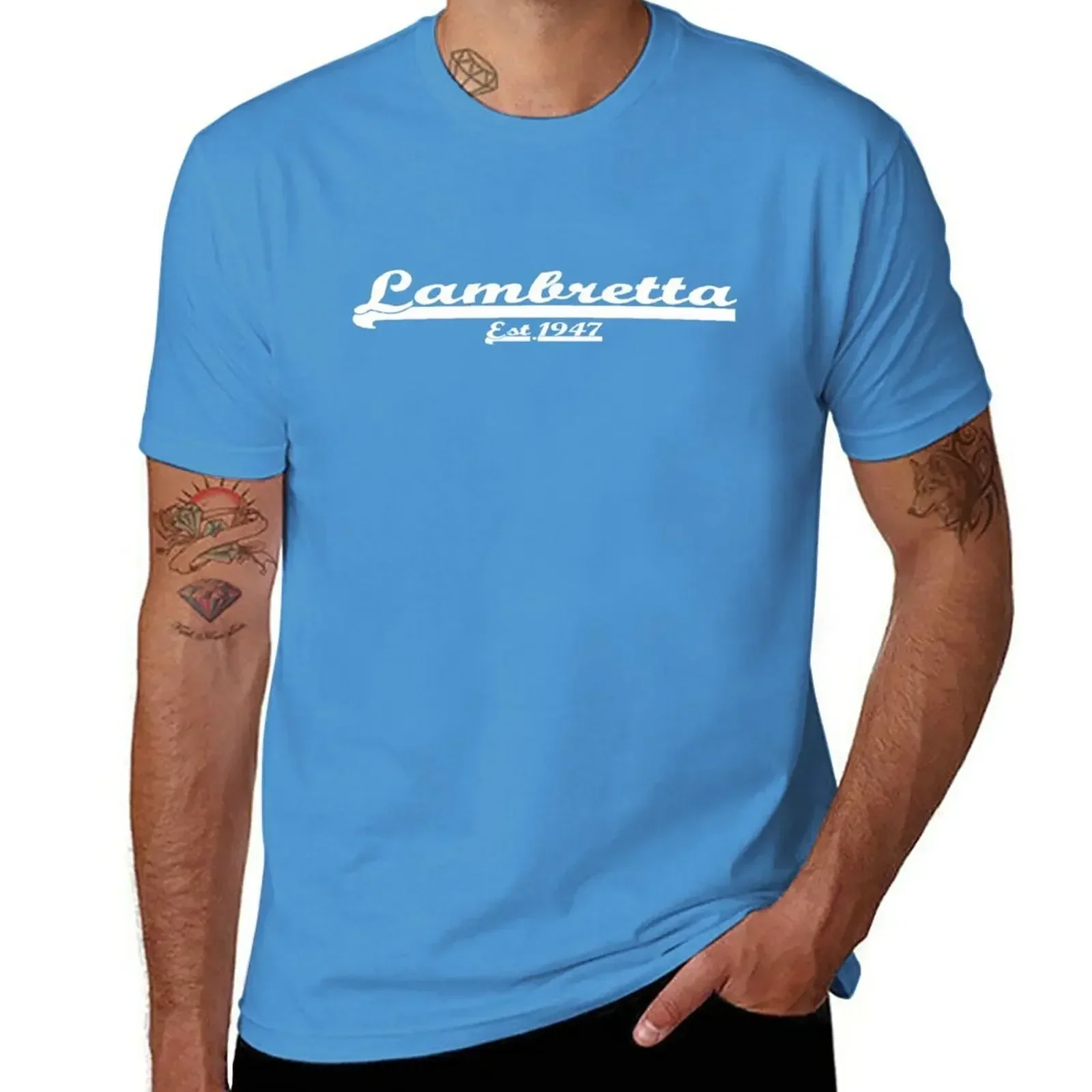 customs boys animal print heavyweights mens t shirt graphic Team Lambretta! - White T-Shirt  t shirts for men New COTTON