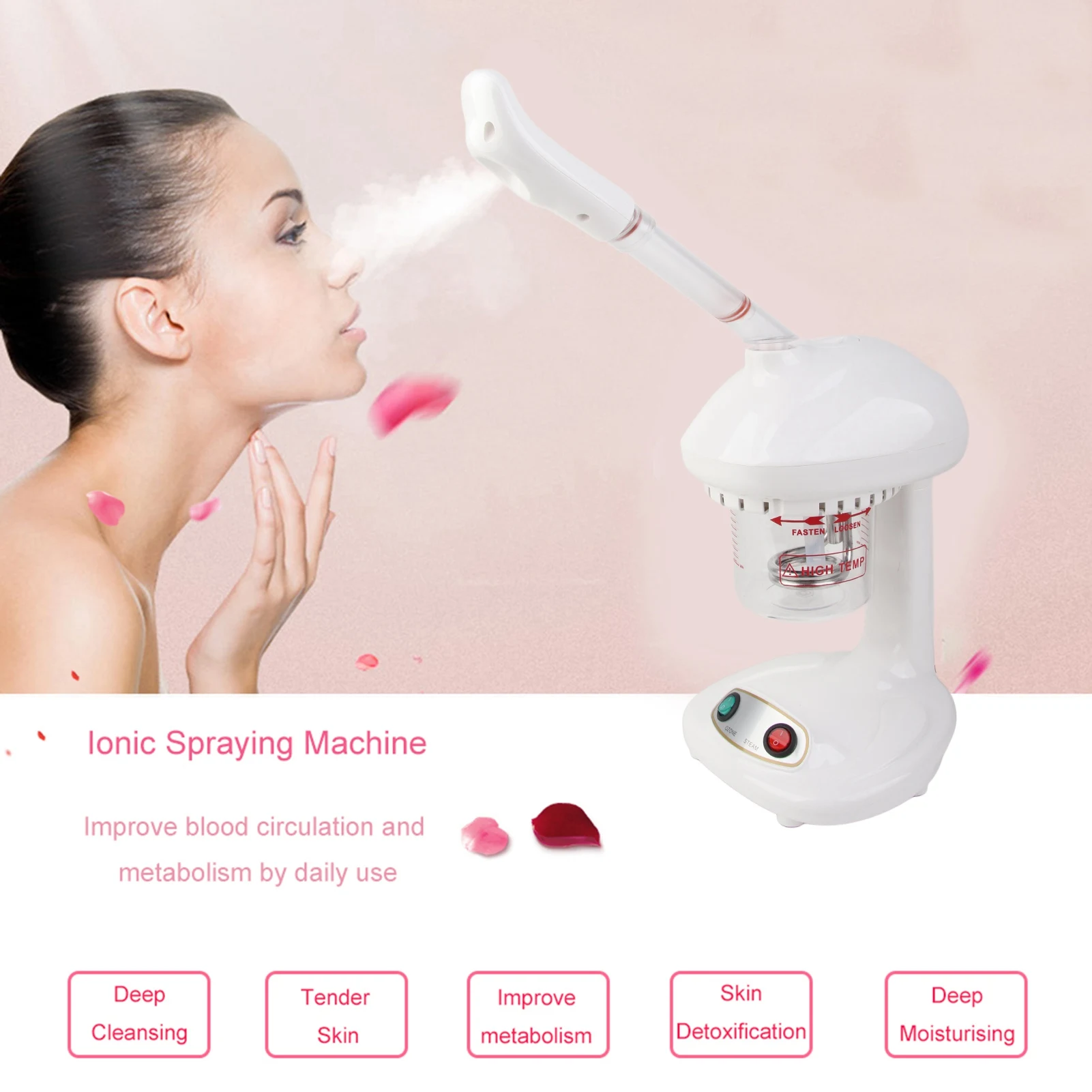 110V Ionic Spraying Machine Advanced Facial Steamer Ozone Steaming Skin Care Salon Spa And Home Face Moisturizing Cleaning