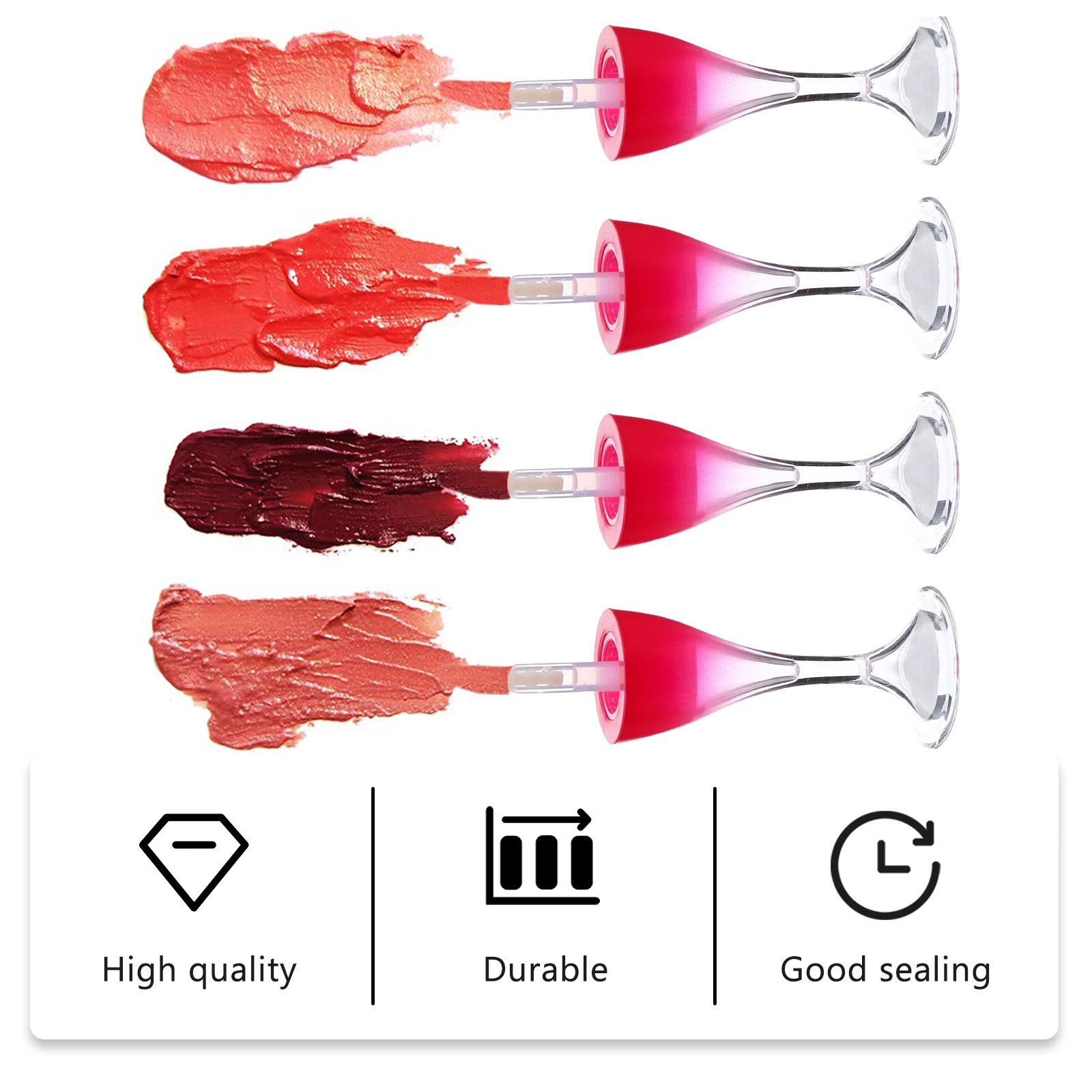 

12 Pcs Glass Shaped Lip Gloss Tubes 8ml Mini Refillable Containers Durable Reusable Travel Size Storage Solutions