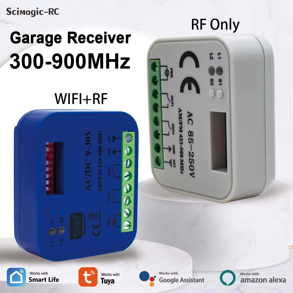 

300-900mhz Smart Tuya Receptor Universal Gate Garage Automation Remote Control Receiver 2CH Momentary Relay Module