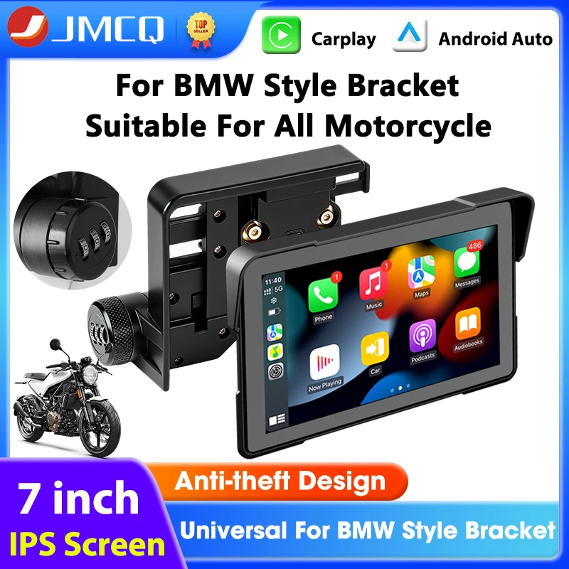 Universal 7 inch Motorcycle GPS Navigation Carplay Screen For BMW Styel Bracket Moto Monitor Wireless Carplay Android Auto BT