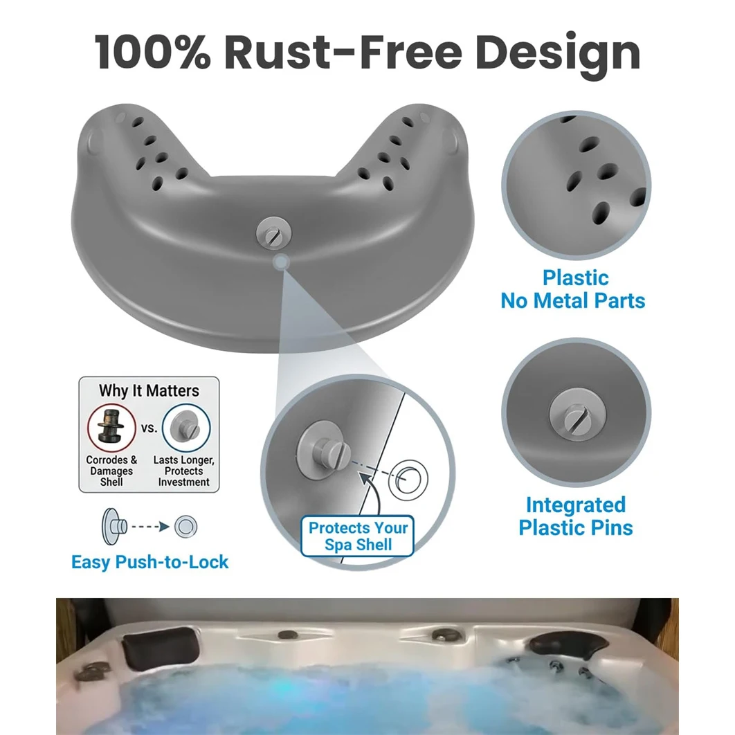 ANX 3er-Pack Ersatz-Kopfstützenkissen für Artesian, Tropic Seas, South Seas Spas (2018-2025), nicht saugfähiger PU-Komfortschaum – Detail 3