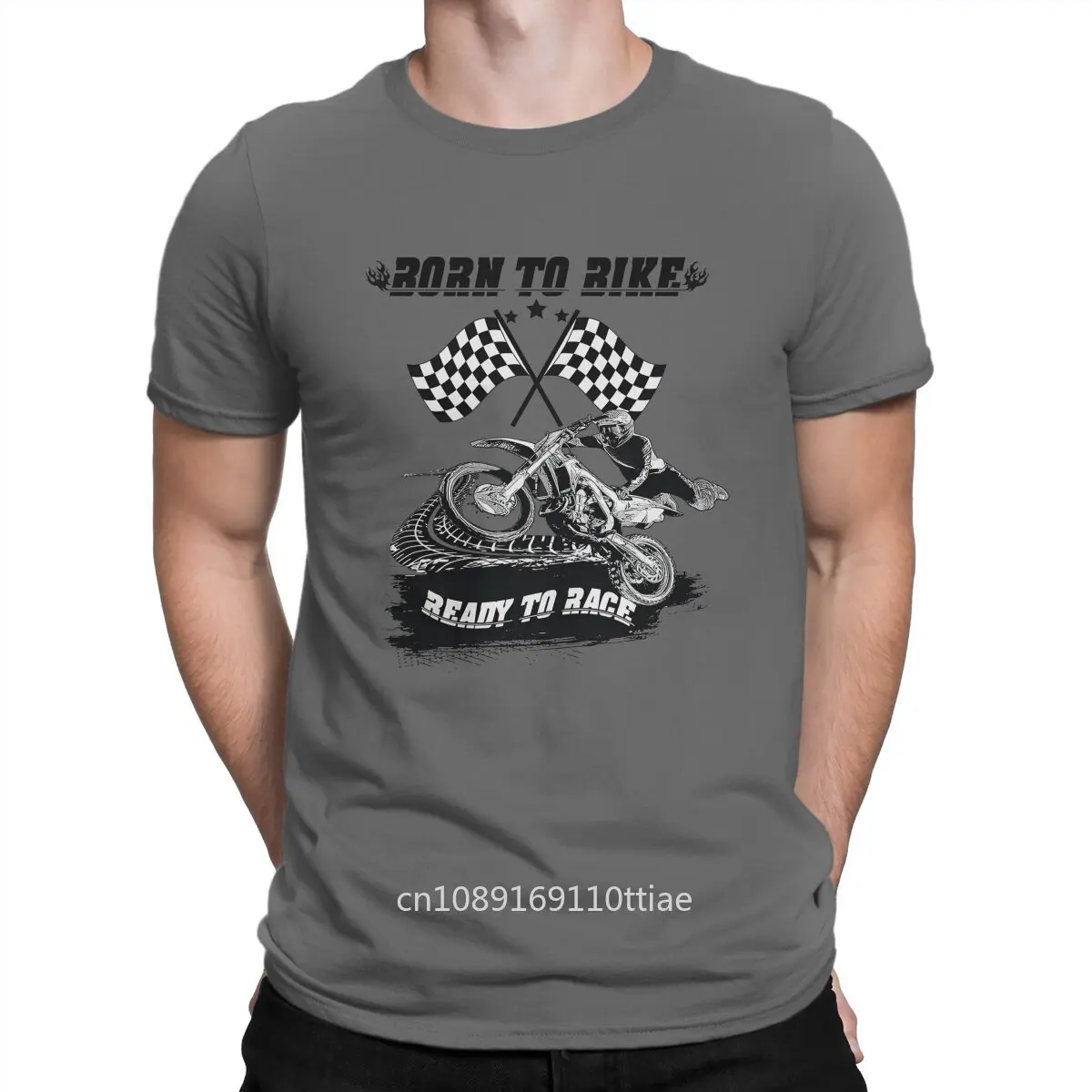 Hipster Born To Bike T-Shirts Men Round Collar 100% Cotton T Shirts Ready To Racing Short Sleeve Tees Graphic Clothing