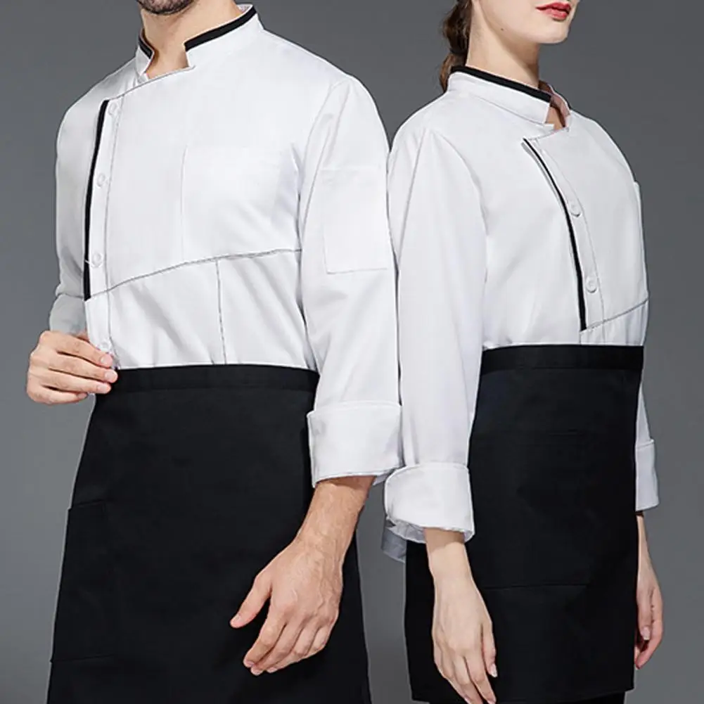 Modische Koch kleidung schmutz abweisende Koch uniform für Küchen restaurant Kurzarm-Unisex-Ständer für Köche für Komfort