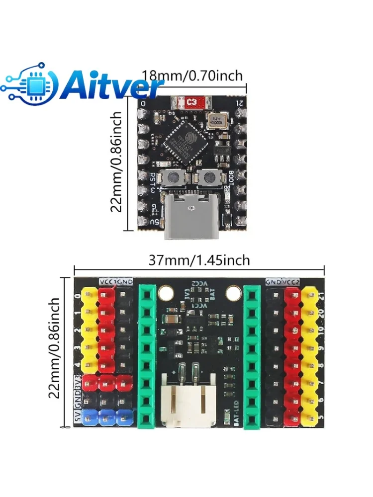 Płytka rozwojowa ESP32-C3 SuperMini, płytka ESP32-C3 Mini WiFi Bluetooth, ultramały moduł IoT i płytka rozszerzeń dla Arduino — zdjęcie produktu 7