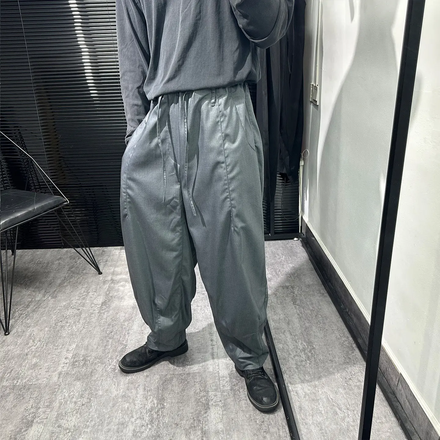 Avant-Garde Dark High-Grade Minimalist Design Trousers Autumn Niche Loose Casual All-Matching Straight Wide-Leg Pants Ins