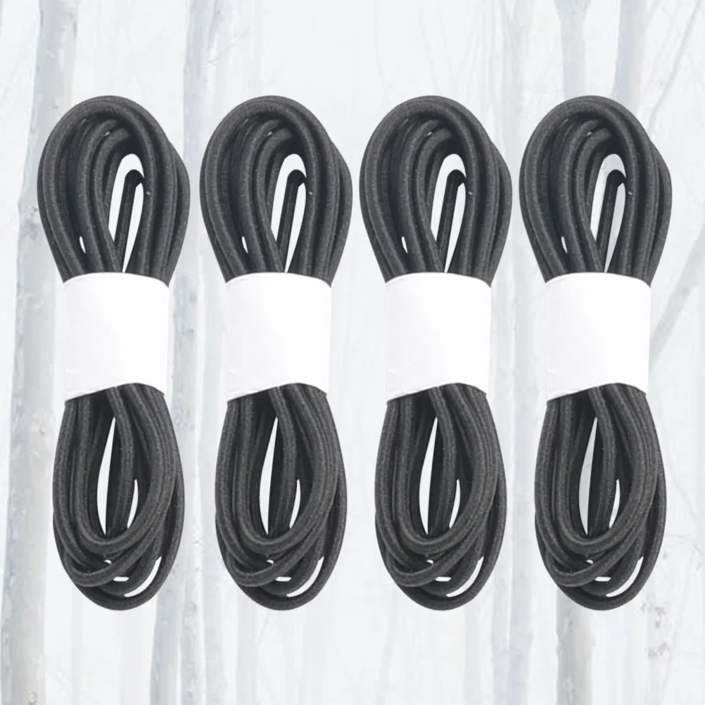 

4pcs Black Elastic Ropes Premium Nylon Metal Buckle Strong Stretchy Notebook Accessories Spare Bands For A5 Diaries