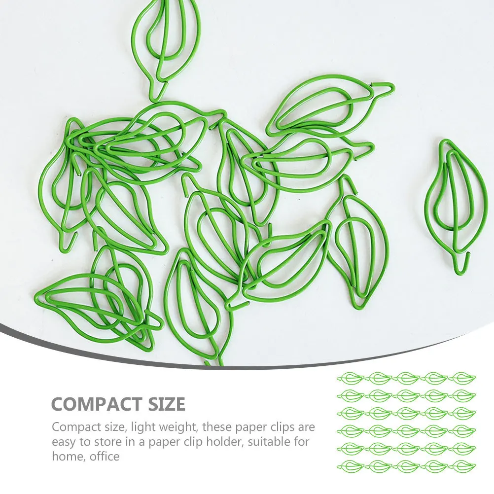 

30Pcs Decorative Leaf Shape Paper Clips Functional Tiny Paperclips for Securing Files Letters Notepads Suitable for Office Desk