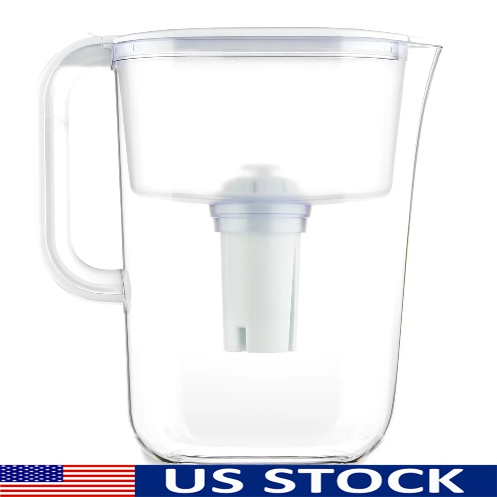

BPA-Free Water Filter Pitcher with Digital Timer Indicator 7 Cup Capacity Coconut Activated Carbon NSF Certified Clean Water