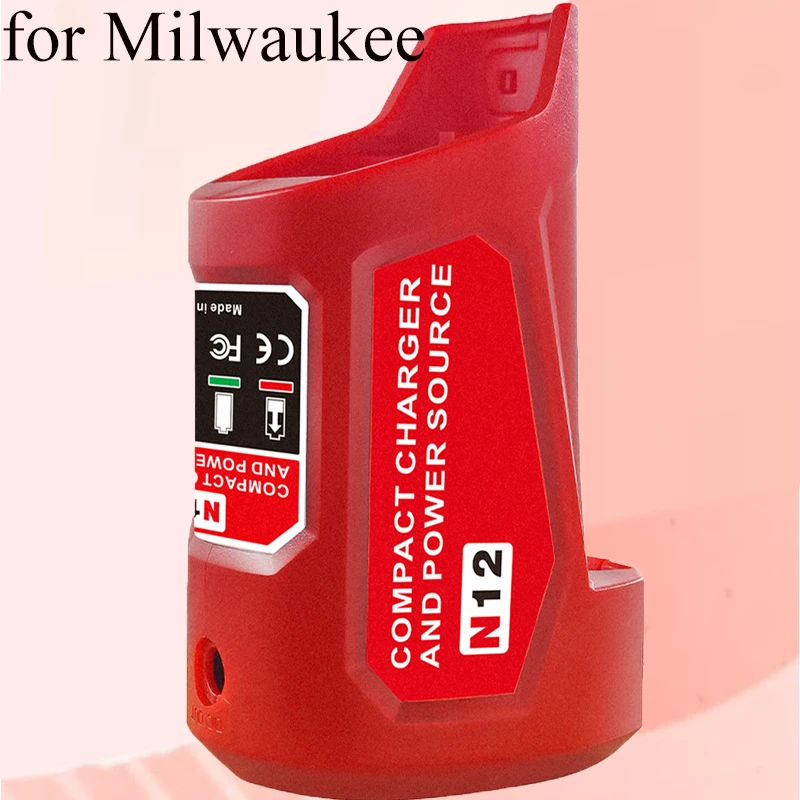 

Portable Power Adapter Charger Compatible for Milwaukee 12V New M-12 Lithium Ion Battery Battery Adapter with USB and DC Ports