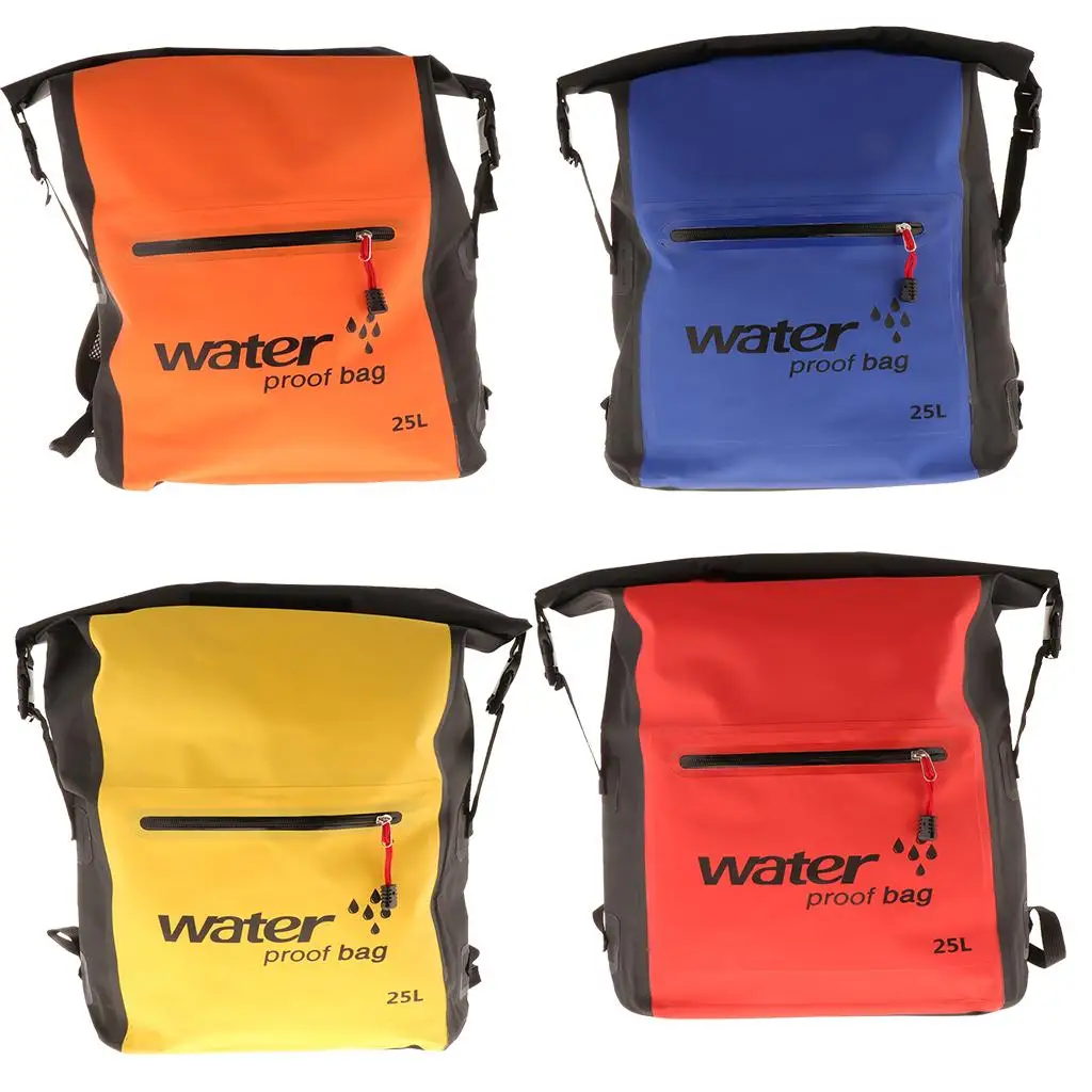 Kayaking Accessories Waterproof Dry Bags Backpack 25L Marine Canoe Sack Bucket for Hiking Camping Beach Gear