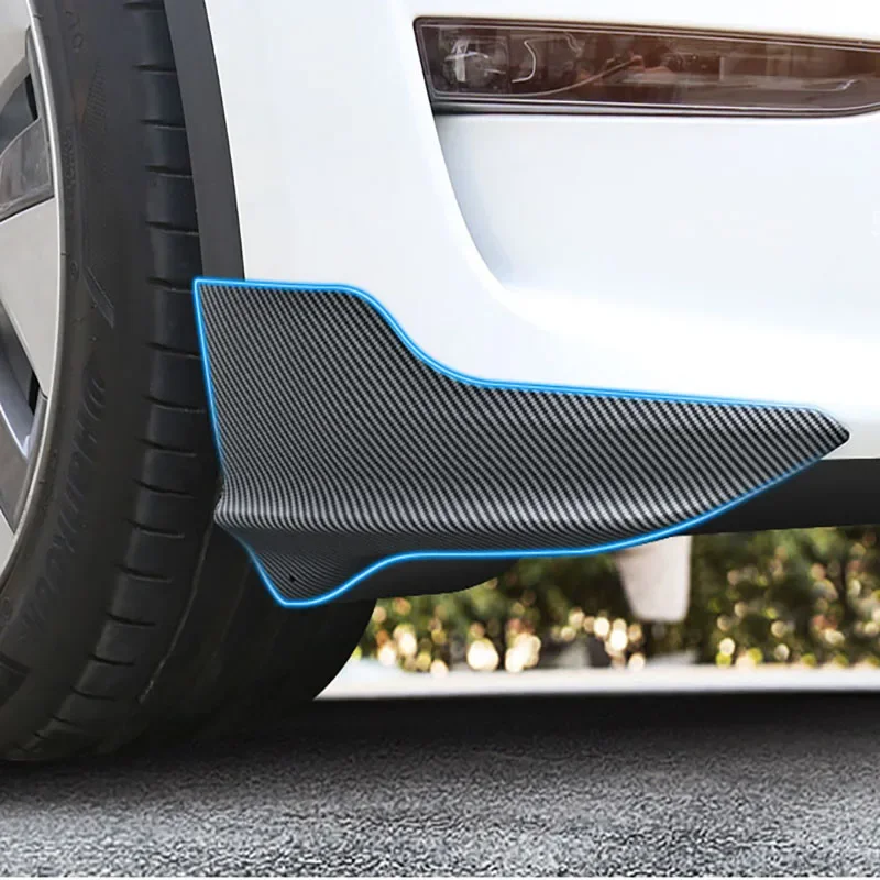 Front Bumper Corner Strip for Tesla Model 3 Y Anti-Collision Car Thunder Style Corner Guard Front Bars Front Lip Protective Kit