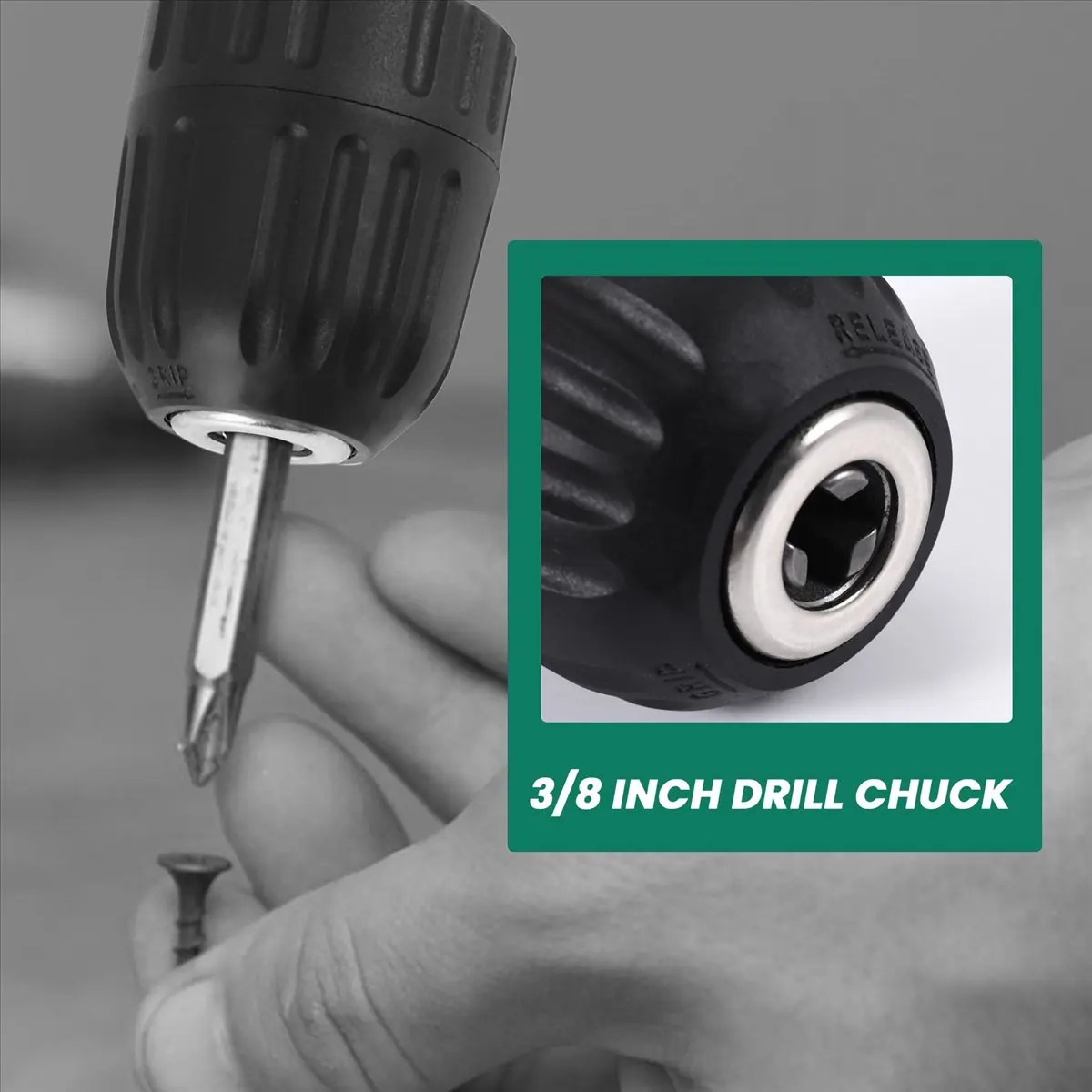 

AA91 Keyless Drill Chuck Converter 3/8 Inch 24UNF + 1/4 Inch Hex Shank SDS Adaptor 0.8-10mm
