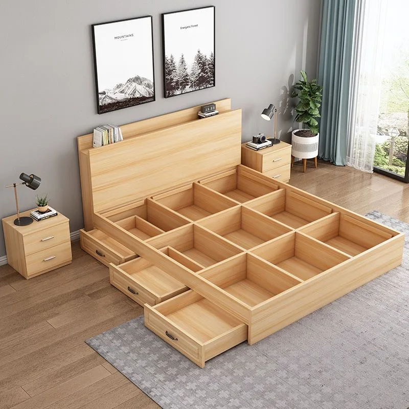 wood furniture double king size bed with storage designs wooden beds  queen bed frame bedroom sets furniture