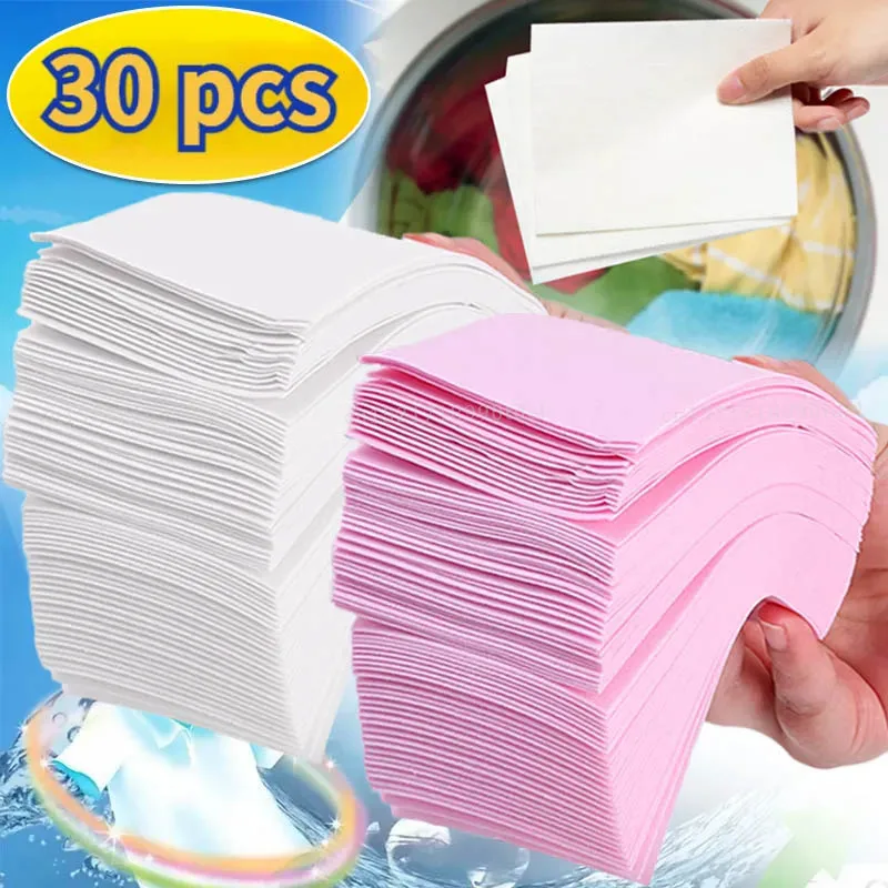 30pcs/bag Laundry Tablets Concentrated Washing Powder Laundry Soap Washing Machine Clothing Strong Cleaning Sheets Detergent