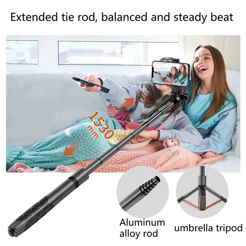 New L16 Wireless Mobile Phone Selfie Stick Tripod Stand Foldable Monopod For Smartphones Balance Steady Live 1530Mm