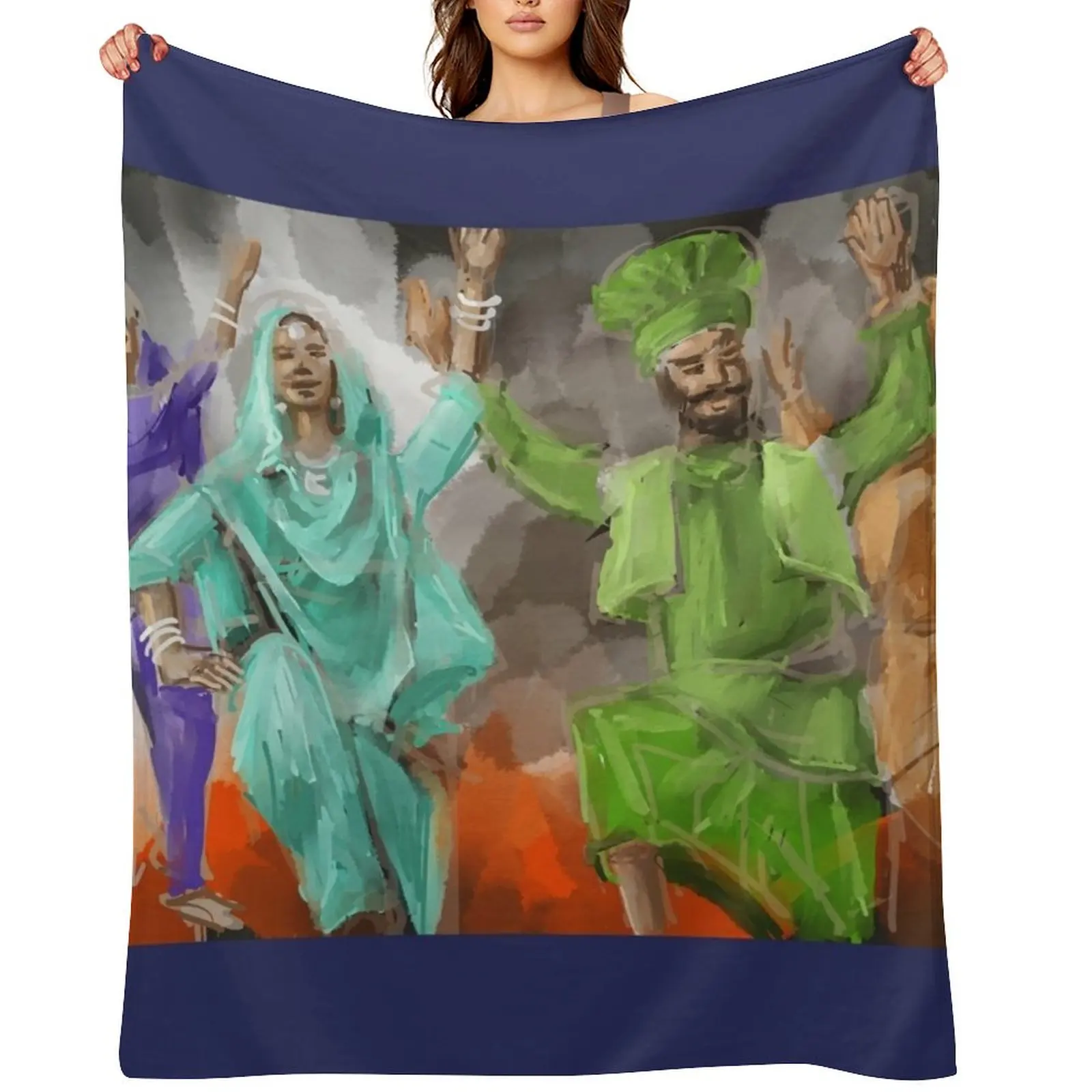 

Bhangra Group Throw Blanket Plaid Kid'S Tourist Blankets