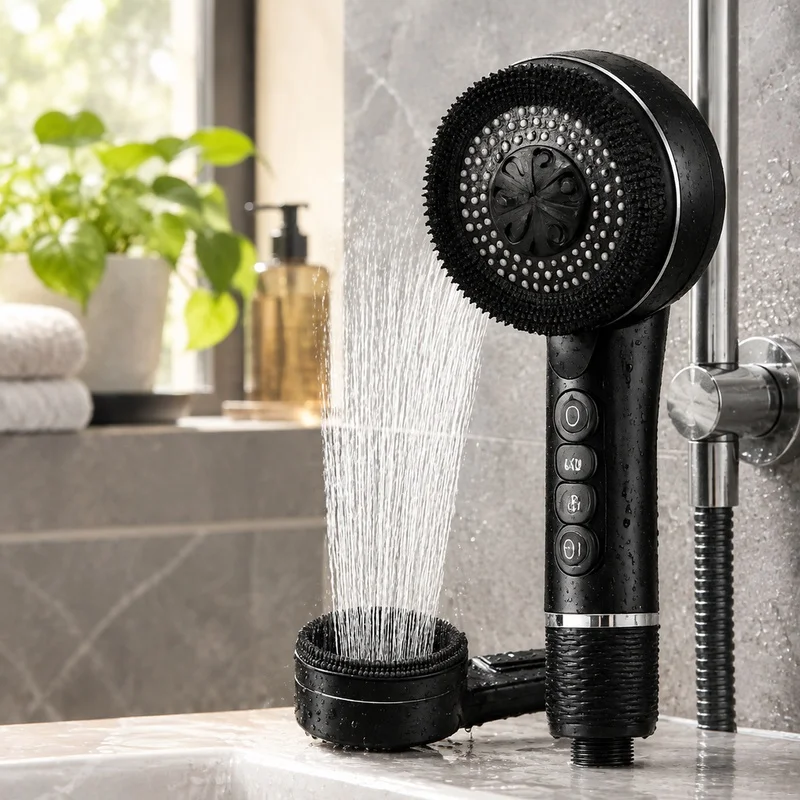 Adjustable 4-Mode Water Flow Shower Head for Bathroom with Integrated Filtration and Leak-Proof Design