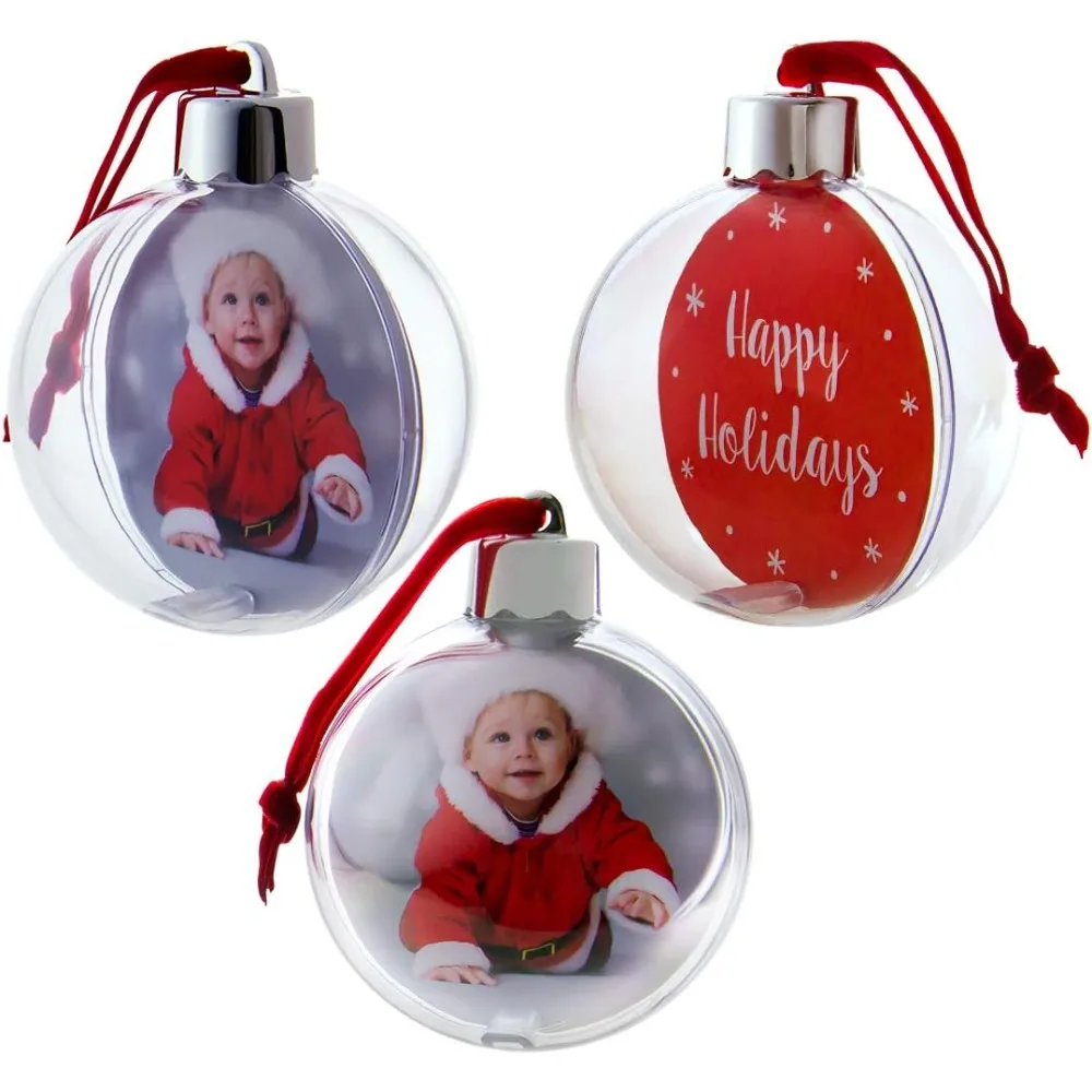 زينة عيد الميلاد DIY، كرات تزيين الصور - مجموعة من 24 قطعة #3