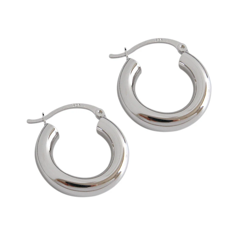 S925 sterling silver very simple cool air metal stud earrings