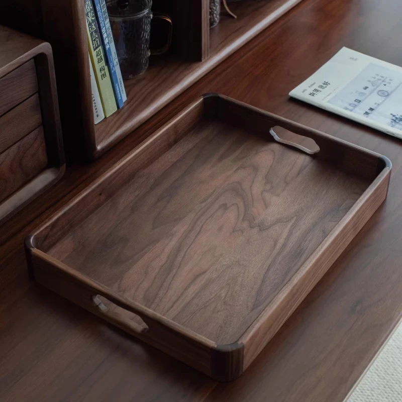 Designer Indoor Tea Tray Vintage office Wooden Decorative Tea Tray Luxury On Table Solid Wood bandejas de madera Tea Supplies 6