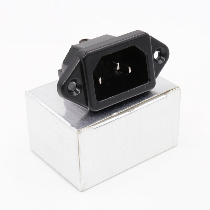ชิ้น FI-07(G) 24K ทอง/โรเดียมชุบ IEC ซ็อกเก็ต Mains Power Inlet SOCKET ชายแผง ENTRY Plug