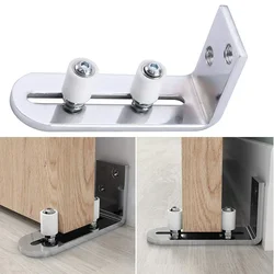 Wall Mount Floor Bottom Guide Door Stay Roller Adjustable Sliding Bottom Floor Guide Clips With Screws Sliding Door Fittings
