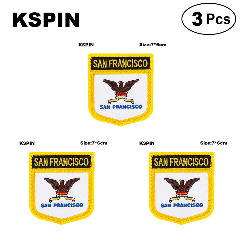 San Francisco Flag Embroidery Patches Iron on Saw on Transfer patches Sewing Applications for Clothes in Home&Garden