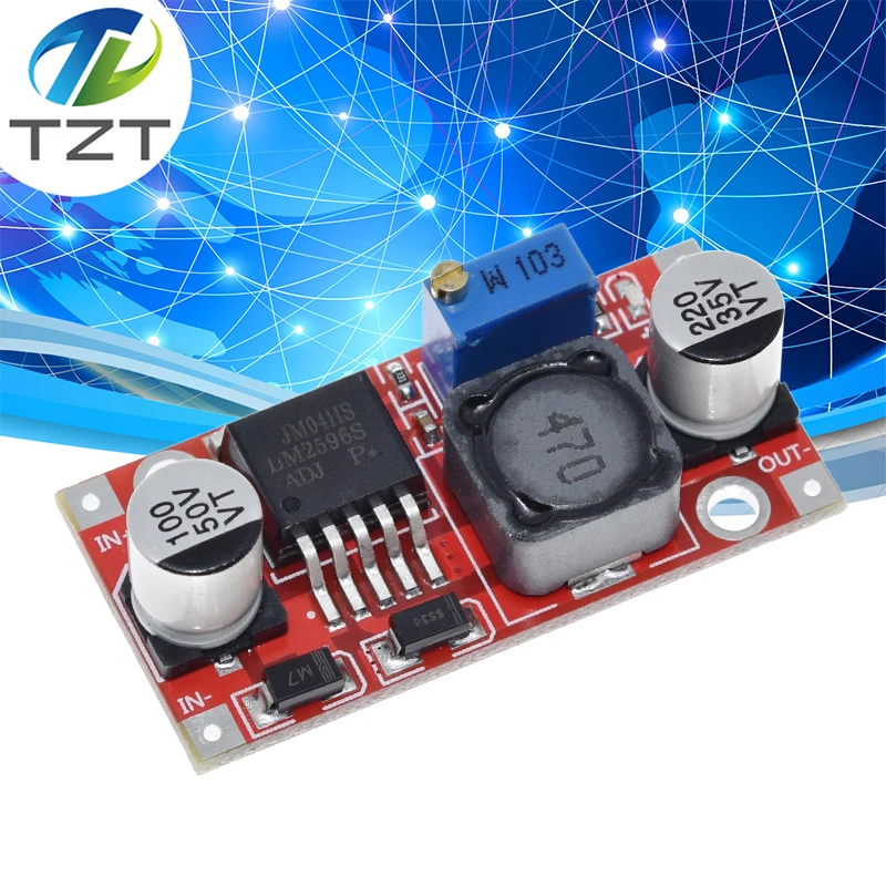 LM2596S DC-DC 3.6-46V 3A adjustable step-down power Supply module With reverse connection protection 5V voltage regulator RED