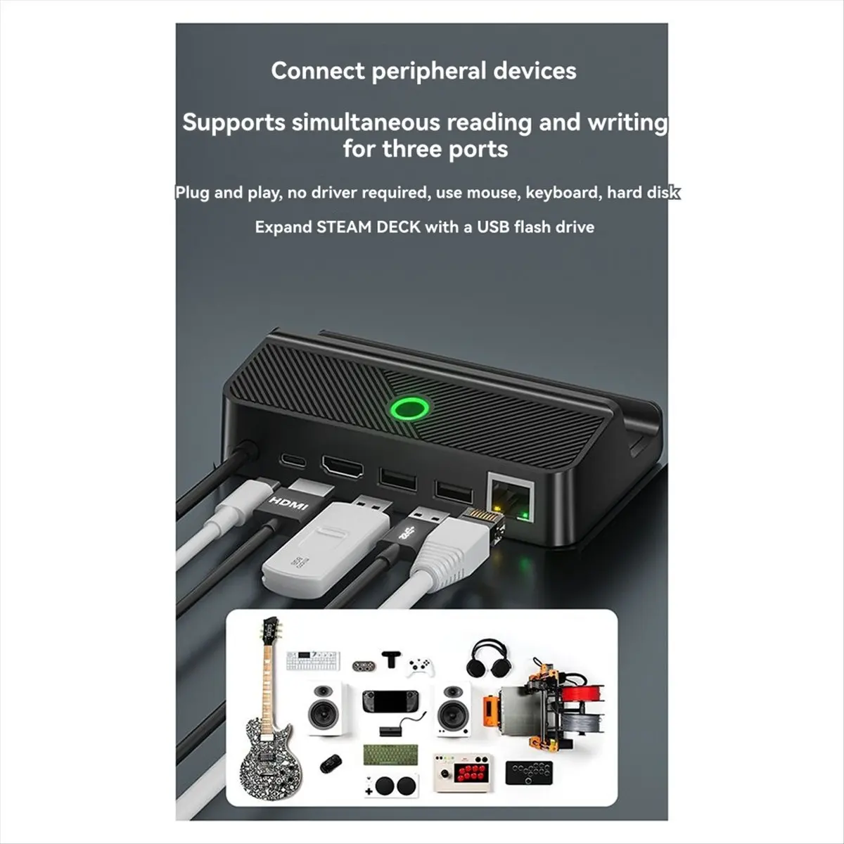 【estr】ドッキングステーション用rgbスタンド-互換性のあるビデオアダプター、steamデッキゲームコンソール用usb-type-c充電器