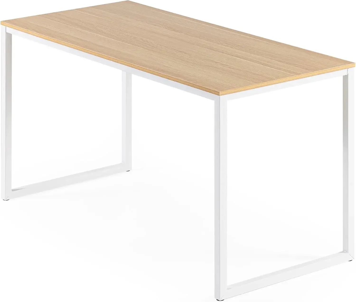 

Jennifer 55 Inch White Frame Desk, Computer Workstation, Office Desk, Dining Table, Easy Assembly, Natural