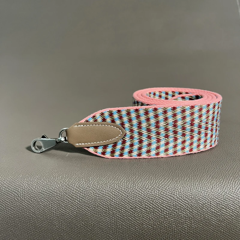 Ceinture en toile de 5cm de large, structure en acier, cuir véritable, cousue à la main, adaptée aux sacs Kelly, sangles initiées, accessoires de sac