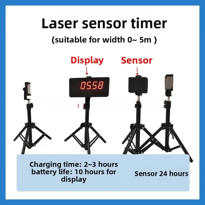 Infrared Electronic Timer, Laser Auto Sensing Running Tracker for 100m Sprint Timing