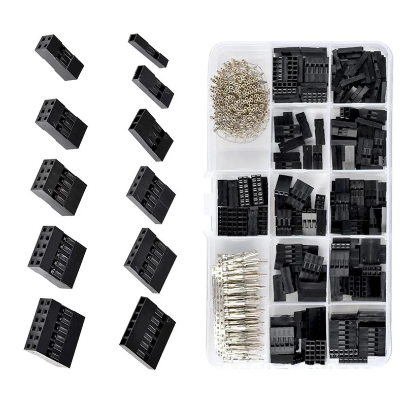 1860Pcs Dupont Connector 2.54Mm,Dupont Cable Jumper Wire Pin Header Housing Kit,Male Crimp Pins+Female Pin Connector