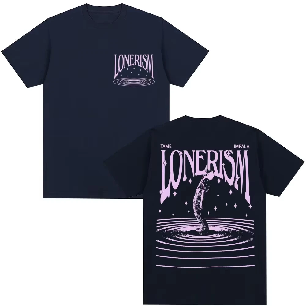 2026 Sommer Bestseller Unisex Komfort Y2K Vintage T-Shirt, Beliebte Musik Rock Band Tame Impala Lonerism Damen und Herren T-Shirt – Detail 3