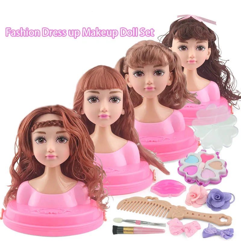 Mannequin de maquillage demi-corps pour enfants, tête de mannequin, jouet de maison de jeu, habillage de princesse, pratique du maquillage, peignage des cheveux, jouet de tressage, mode