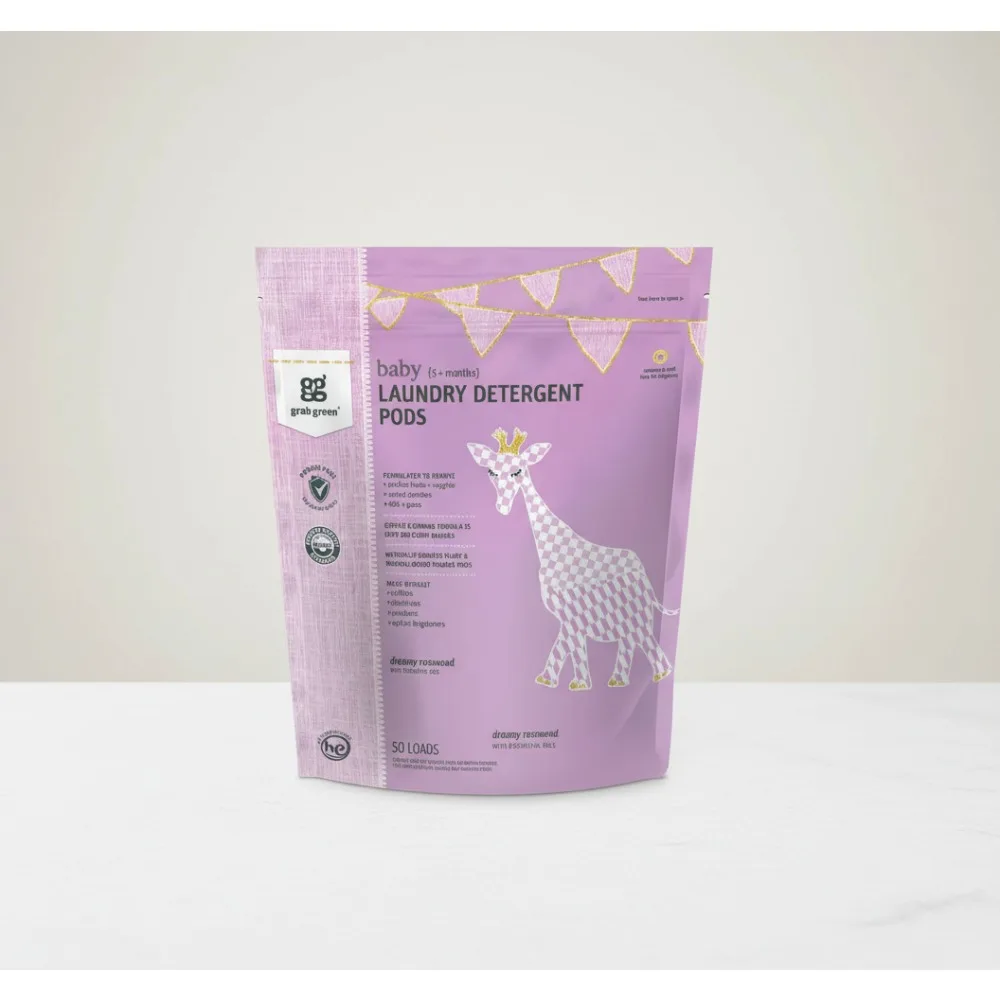 

Natural Baby Laundry Detergent Pods & Dryer Sheets Set, 50 Pods + 80 Sheets, Rosewood Scent, Plant-Based