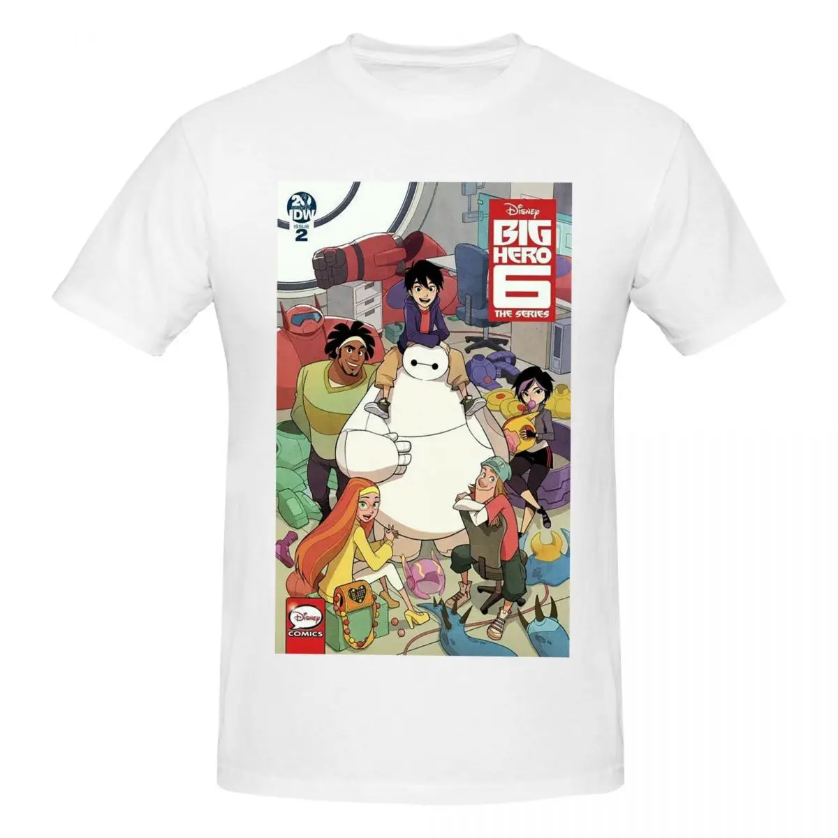 Big Hero 6 T-Shirt for Men Cotton Oversized T Shirts Men's Short Sleeve O-Neck Summer Clothes Tops S-6XL